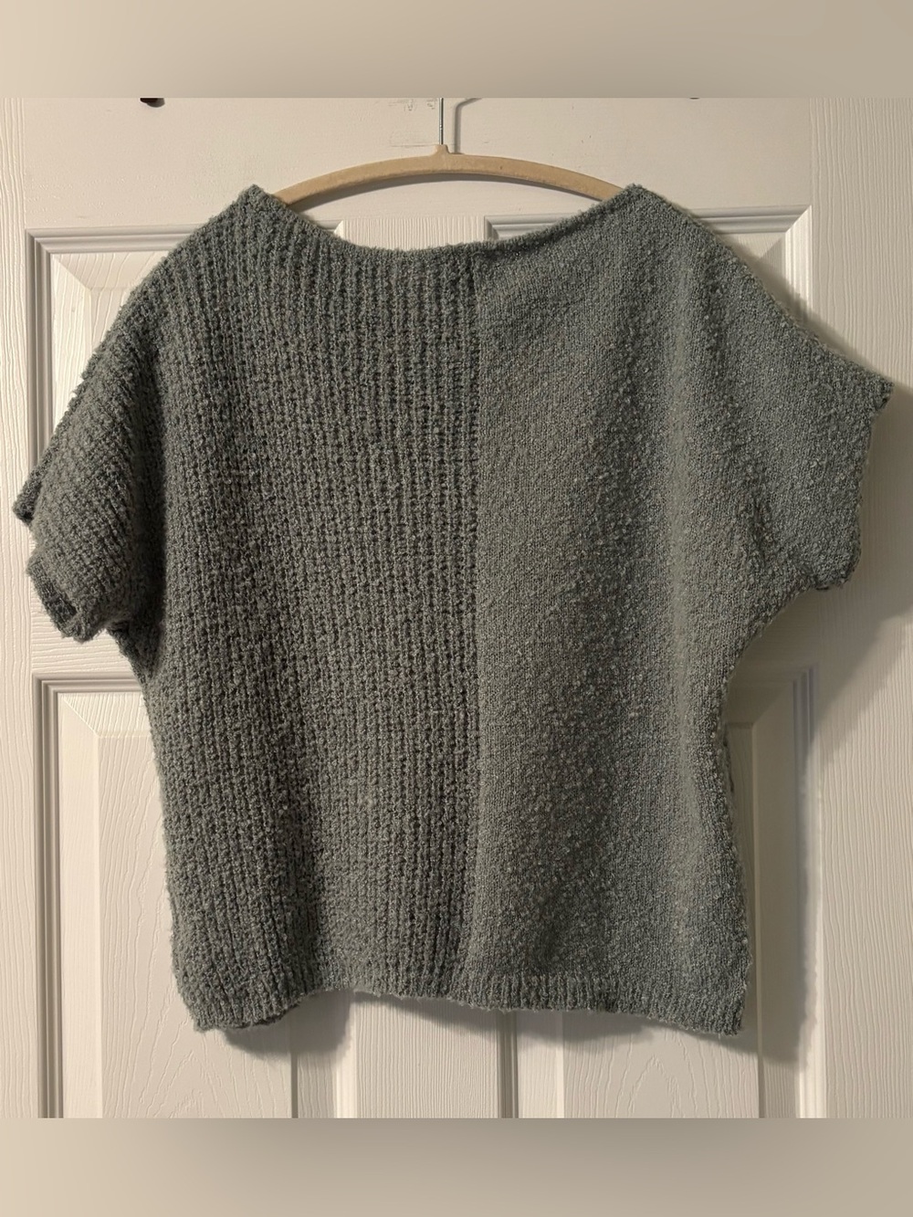 Anthropologie Flat White Jolie Short Sleeve Green Sweater Size S NWOT - Picture 4 of 8